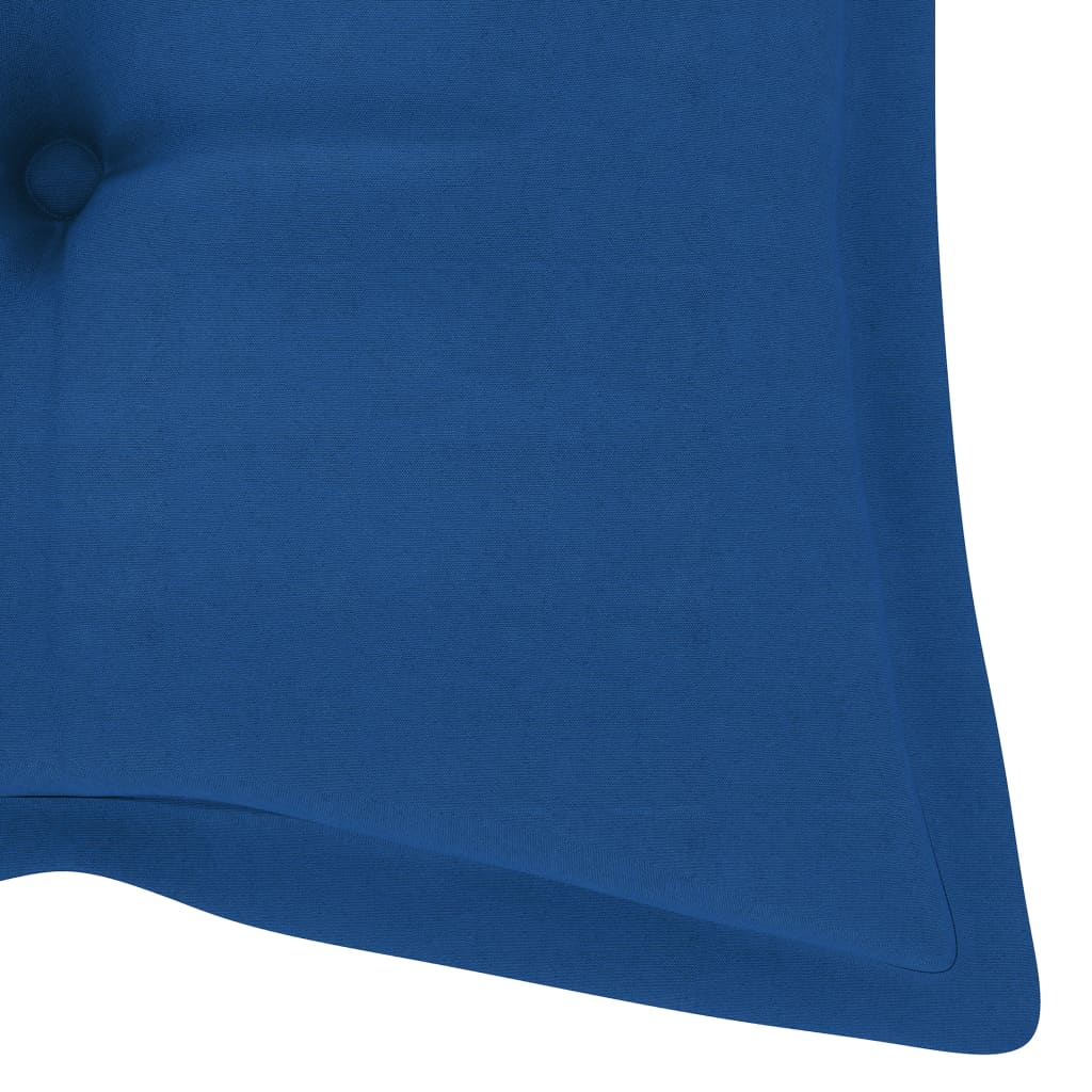 Tuinbank Met Kussen 120 Cm Bamboe 120 x 50 x 7 cm Blauw