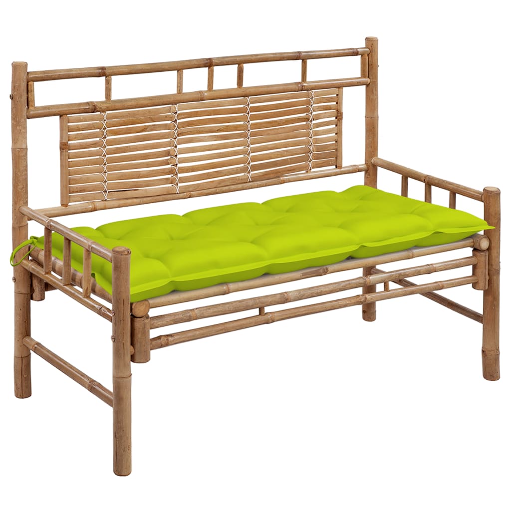 Tuinbank Met Kussen 120 Cm Bamboe 120 x 50 x 7 cm Heldergroen