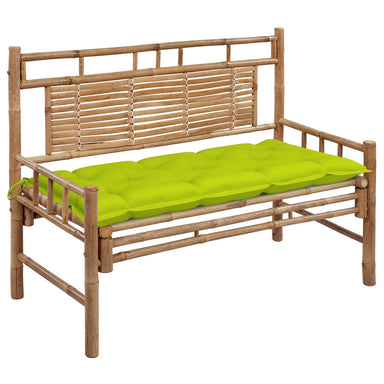 Tuinbank Met Kussen 120 Cm Bamboe 120 x 50 x 7 cm Heldergroen