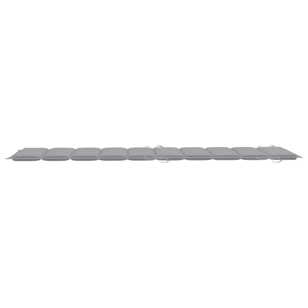 Ligbed met kussen massief acaciahout grijs