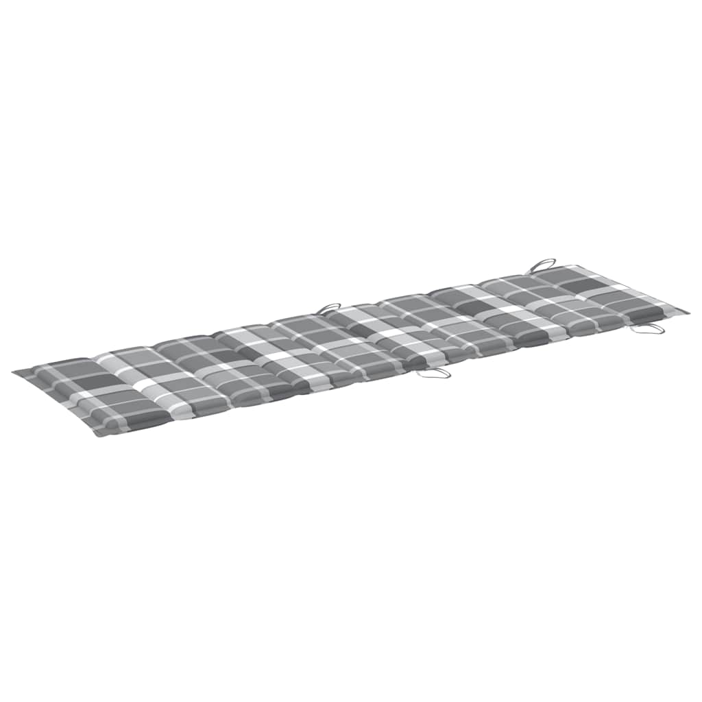 Ligbed met kussen massief acaciahout grijs