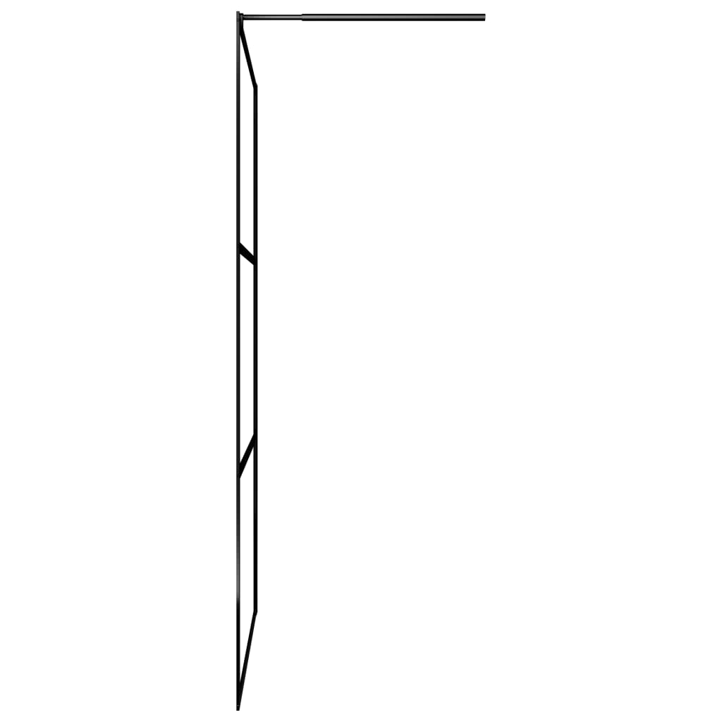 Inloopdouchewand transparant 90x195 cm ESG-glas zwart