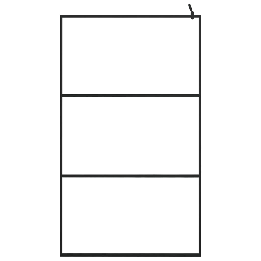 Inloopdouchewand transparant 115x195 cm ESG-glas zwart