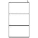 Inloopdouchewand transparant 115x195 cm ESG-glas zwart