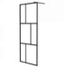 Inloopdouchewand 80x195 cm gehard glas zwart