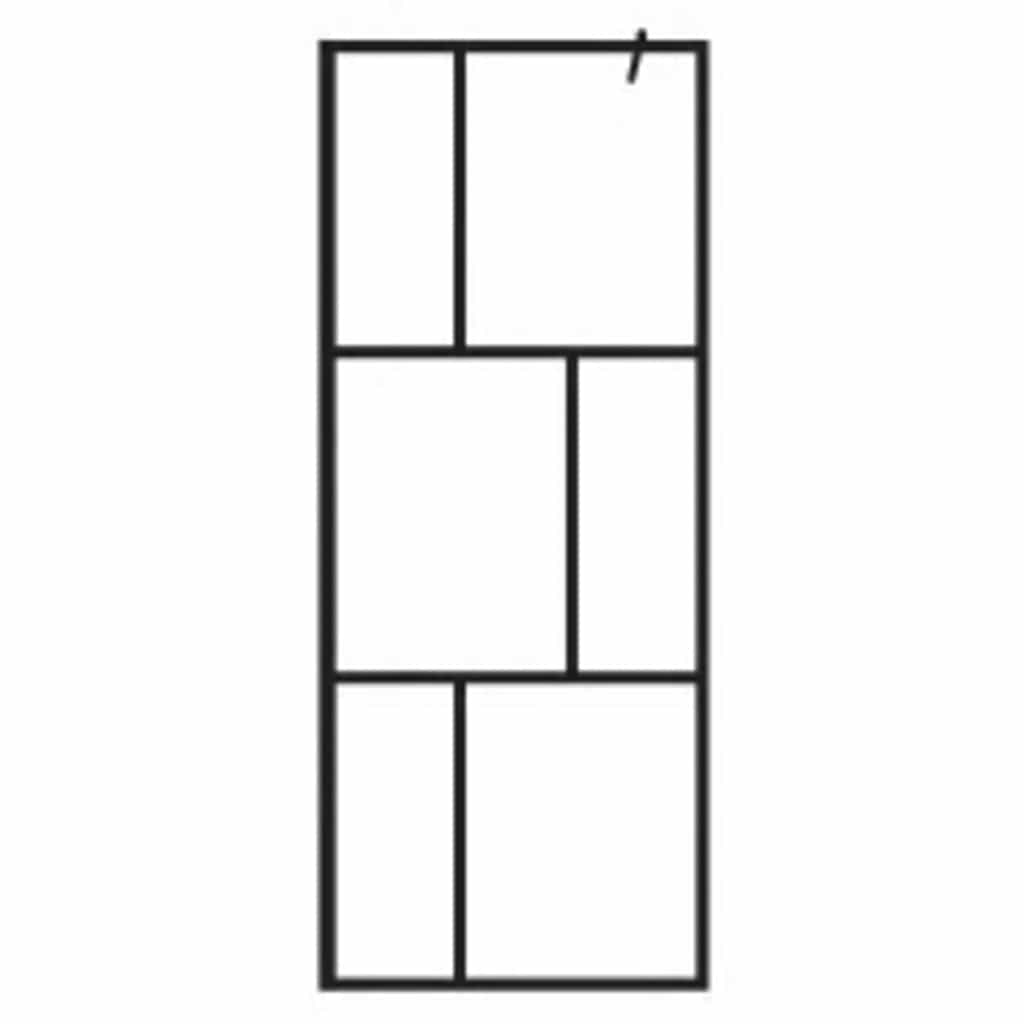 Inloopdouchewand 80x195 cm gehard glas zwart