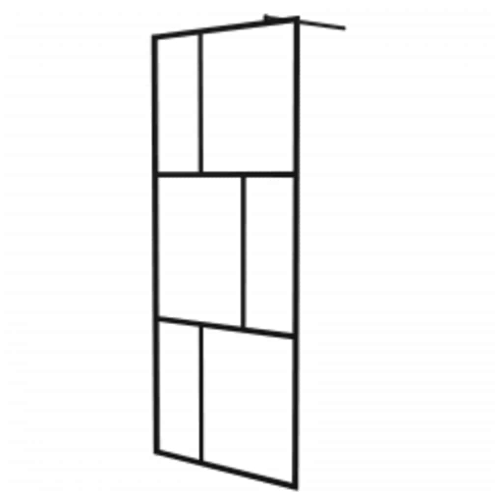 Inloopdouchewand 90x195 cm gehard glas zwart