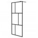 Inloopdouchewand 90x195 cm gehard glas zwart