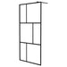 Inloopdouchewand 100x195 cm gehard glas zwart