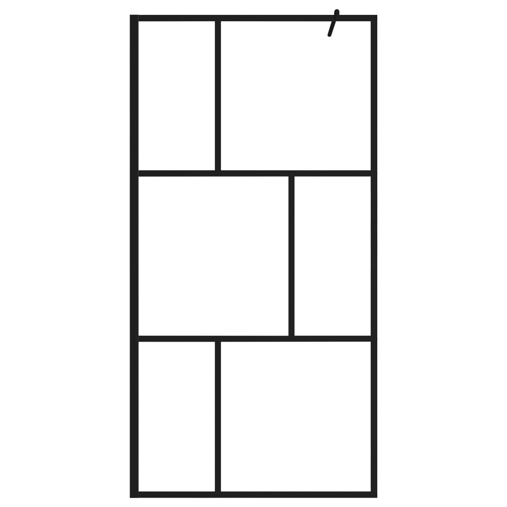 Inloopdouchewand 100x195 cm gehard glas zwart