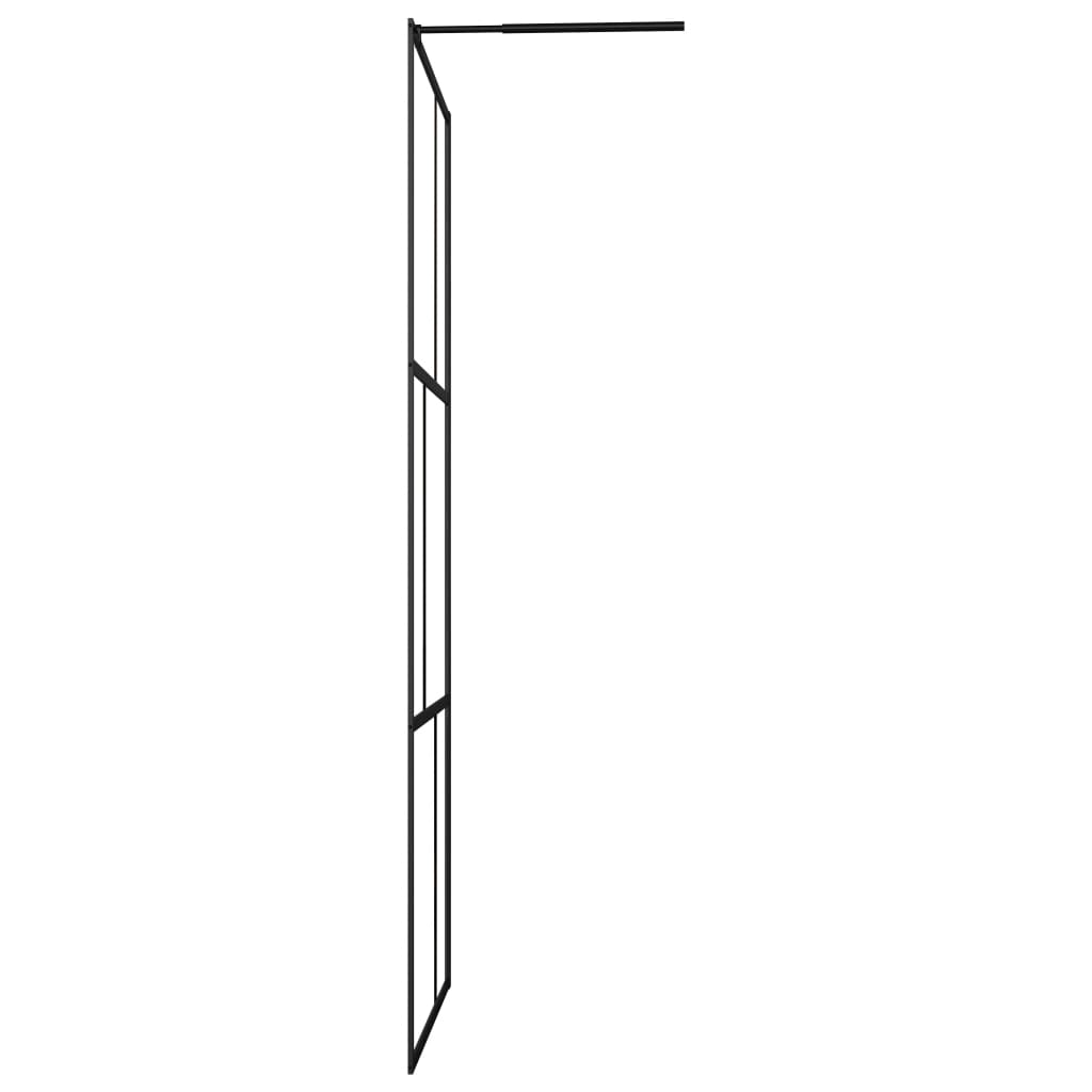 Inloopdouchewand 100x195 cm gehard glas zwart