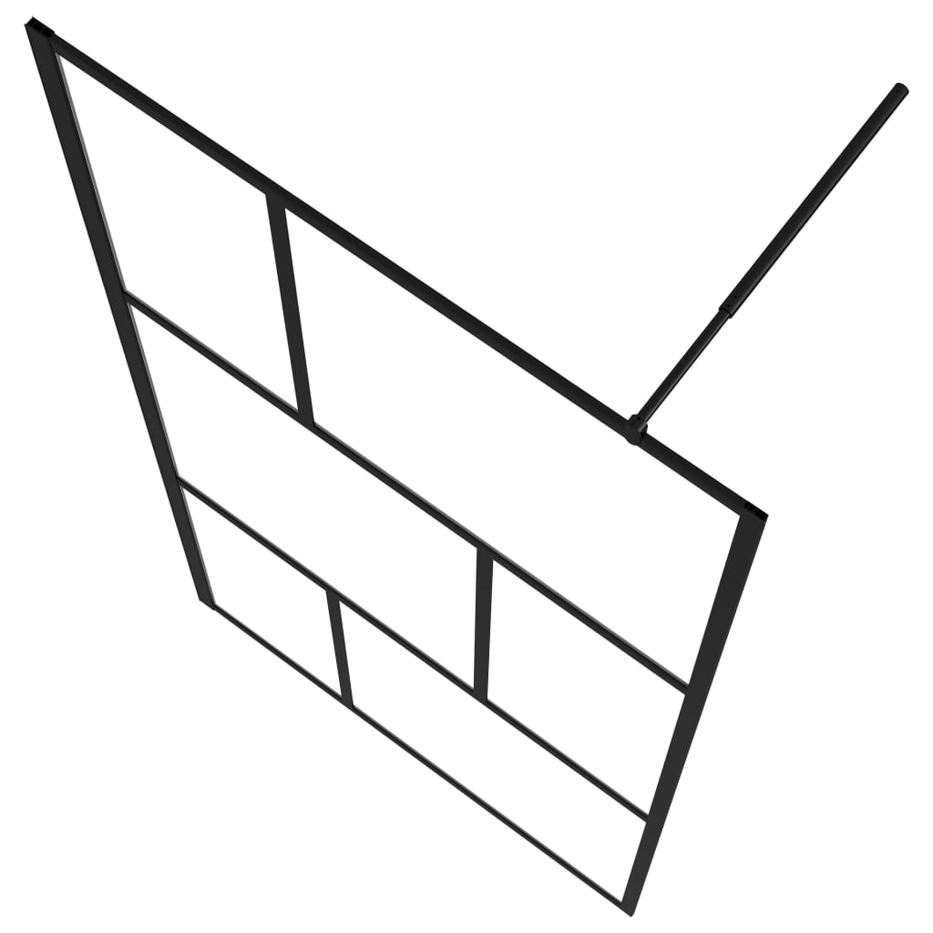 Inloopdouchewand 100x195 cm gehard glas zwart