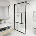 Inloopdouchewand 100x195 cm gehard glas zwart