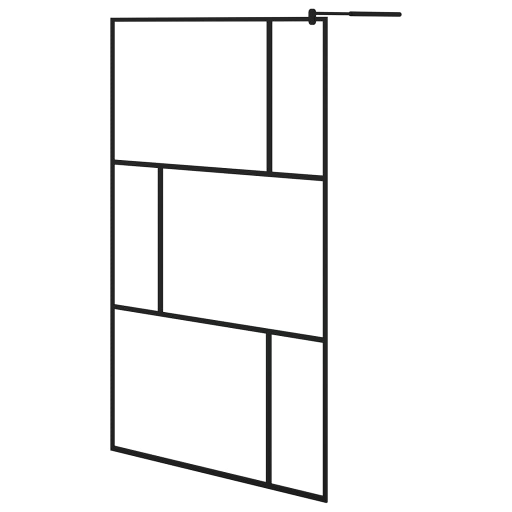 Inloopdouchewand 115x195 cm gehard glas zwart