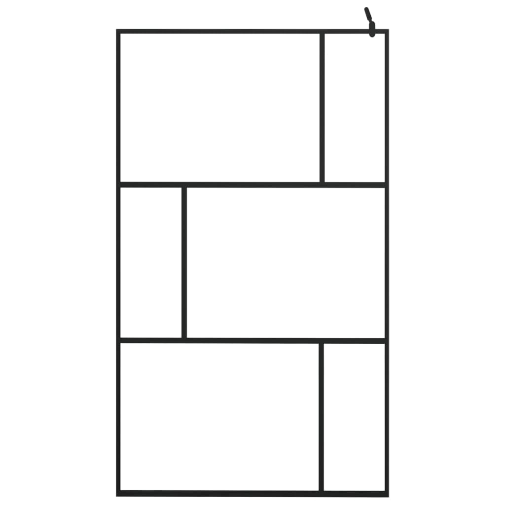 Inloopdouchewand 115x195 cm gehard glas zwart