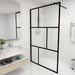 Inloopdouchewand 115x195 cm gehard glas zwart