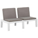 Loungebanken 2 St Met Kussens Kunststof Wit 1