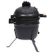 Kamado barbecue 2-in-1 56 cm keramiek zwart