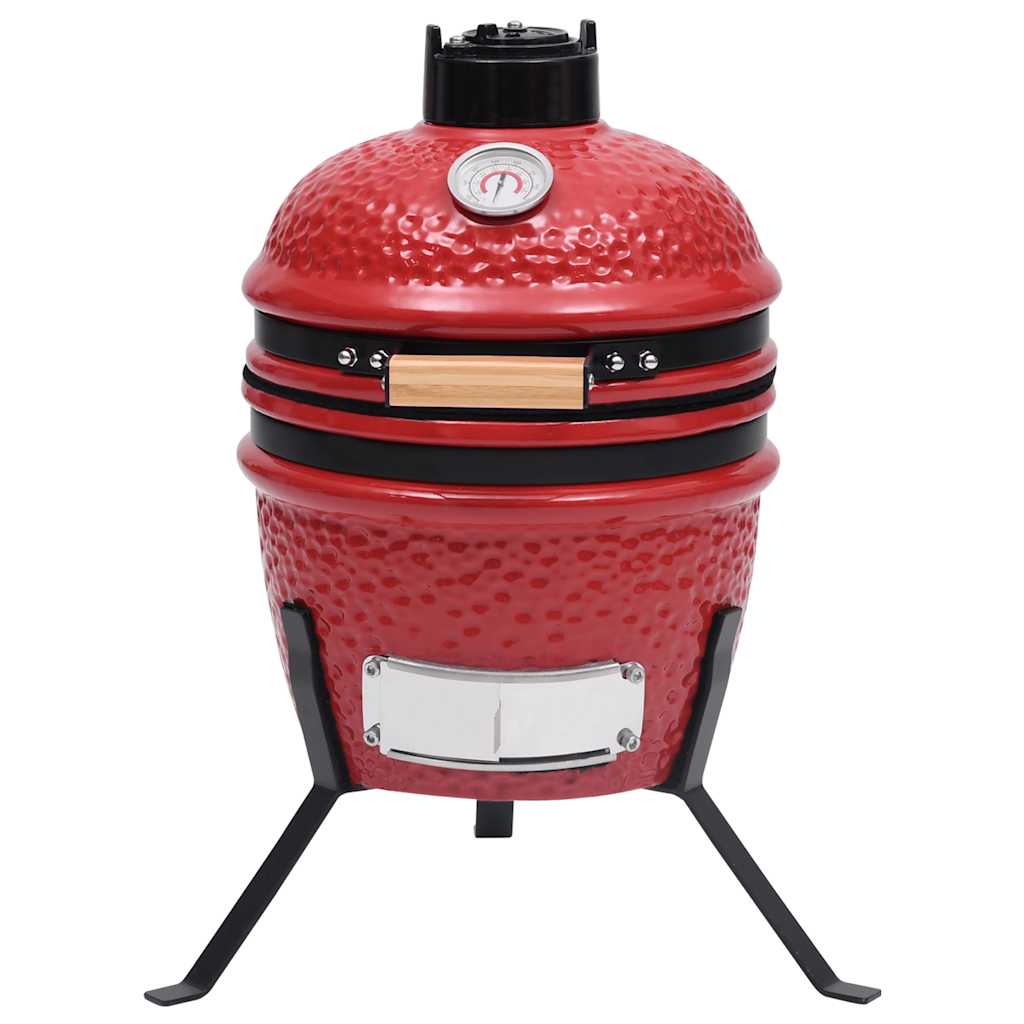 Kamado barbecue 2-in-1 56 cm keramiek rood