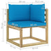 10-Delige Loungeset Met Kussens Geïmpregneerd Grenenhout lichtblauw 4x hoek + 5x midden + Tafel