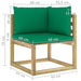 10-Delige Loungeset Met Kussens Geïmpregneerd Grenenhout Groen 4x hoek + 5x midden + Tafel