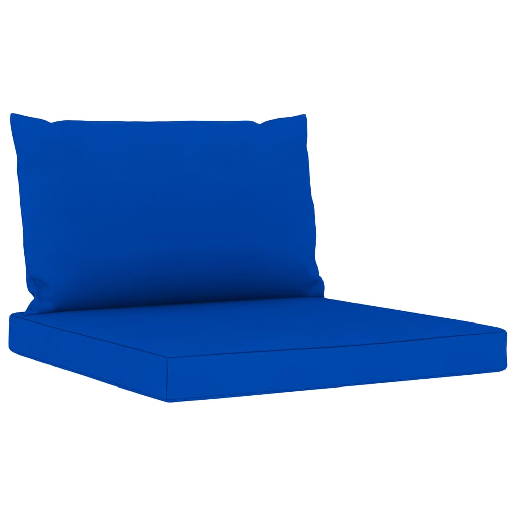 6-Delige Loungeset Met Blauwe Kussens 1 4x hoek + midden + Tafel