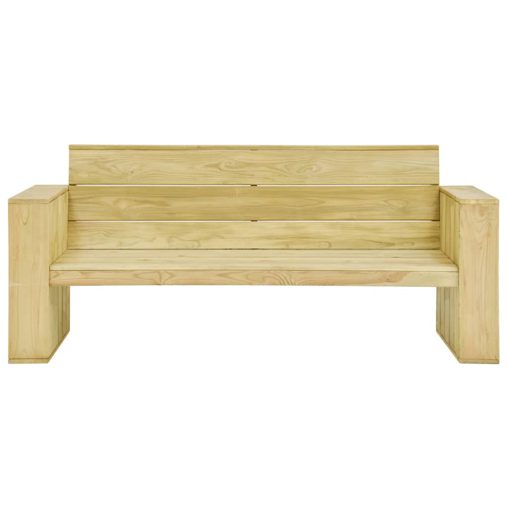 Tuinbank met antracietkleurige kussens 179cm geïmpregneerd hout
