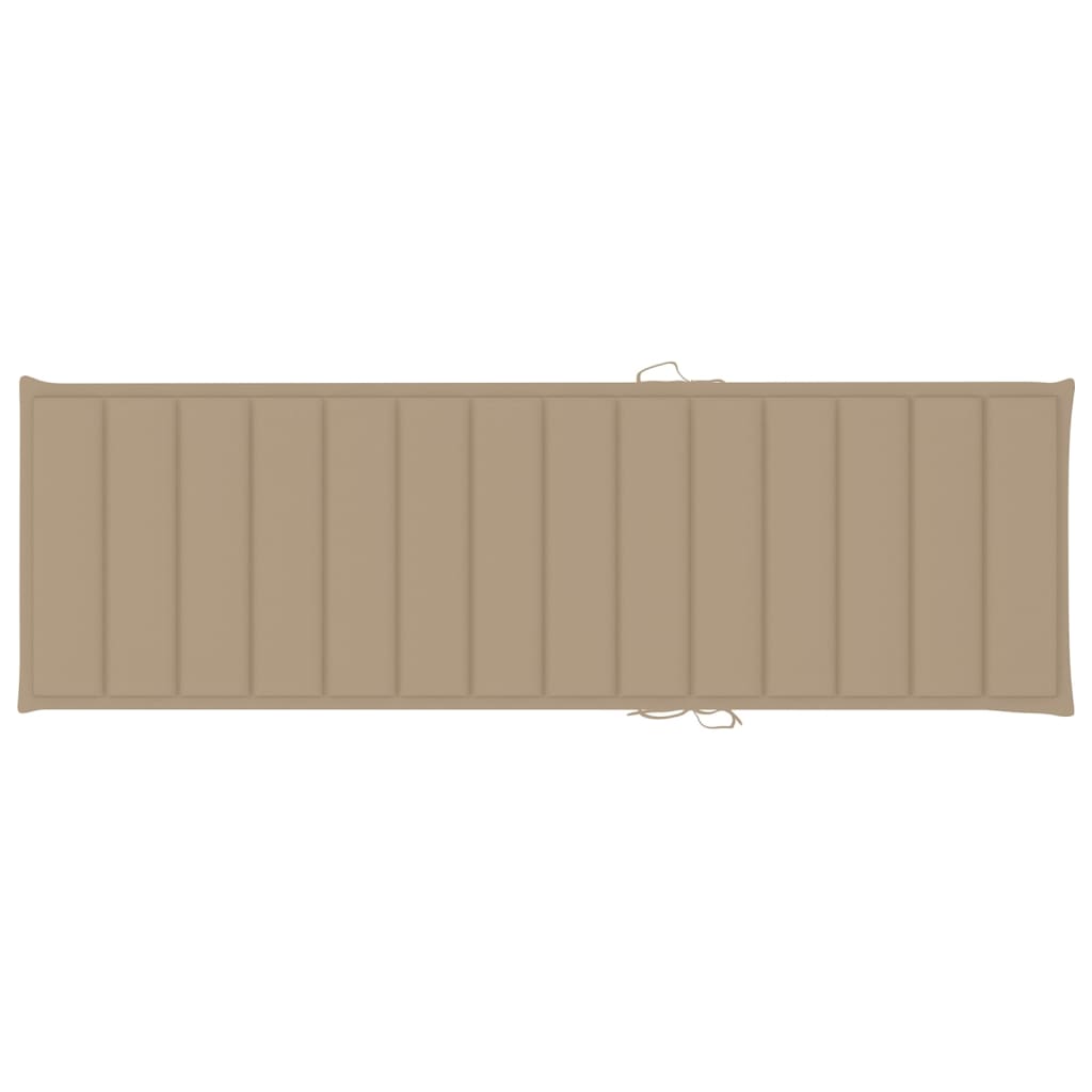 Ligbed met beige kussen geïmpregneerd grenenhout