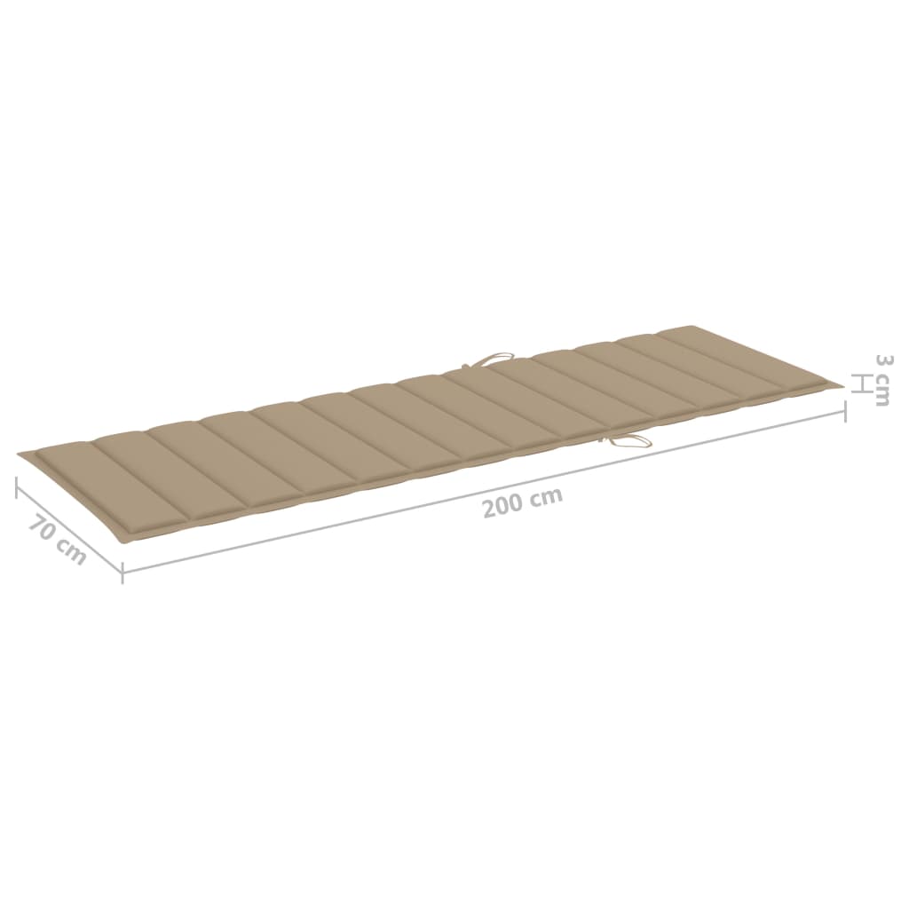 Ligbed met beige kussen geïmpregneerd grenenhout