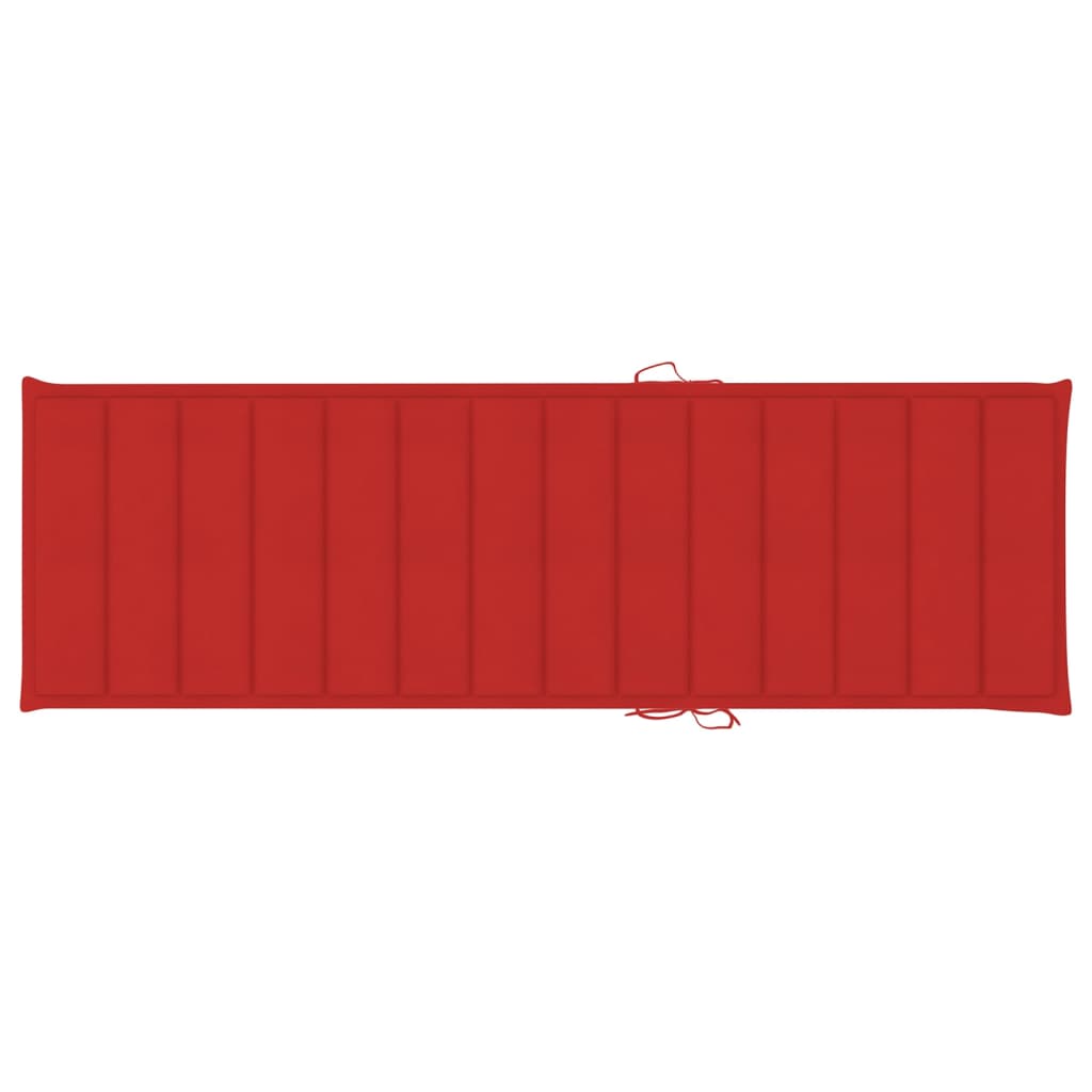 Ligbed met rood kussen geïmpregneerd grenenhout
