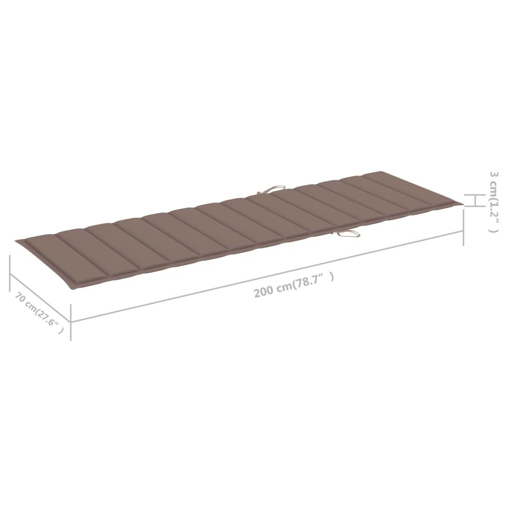 Ligbed met taupe kussen geïmpregneerd grenenhout