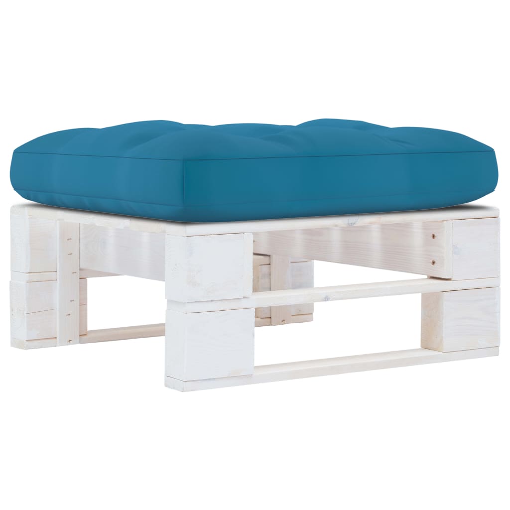Tuinhocker pallet geïmpregneerd grenenhout wit