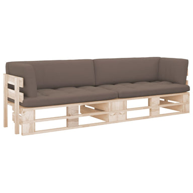 Pallet Met Kussens Geïmpregneerd Grenenhout Taupe Bruin Tweezitsbank