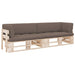 Pallet Met Kussens Geïmpregneerd Grenenhout Taupe Bruin Tweezitsbank