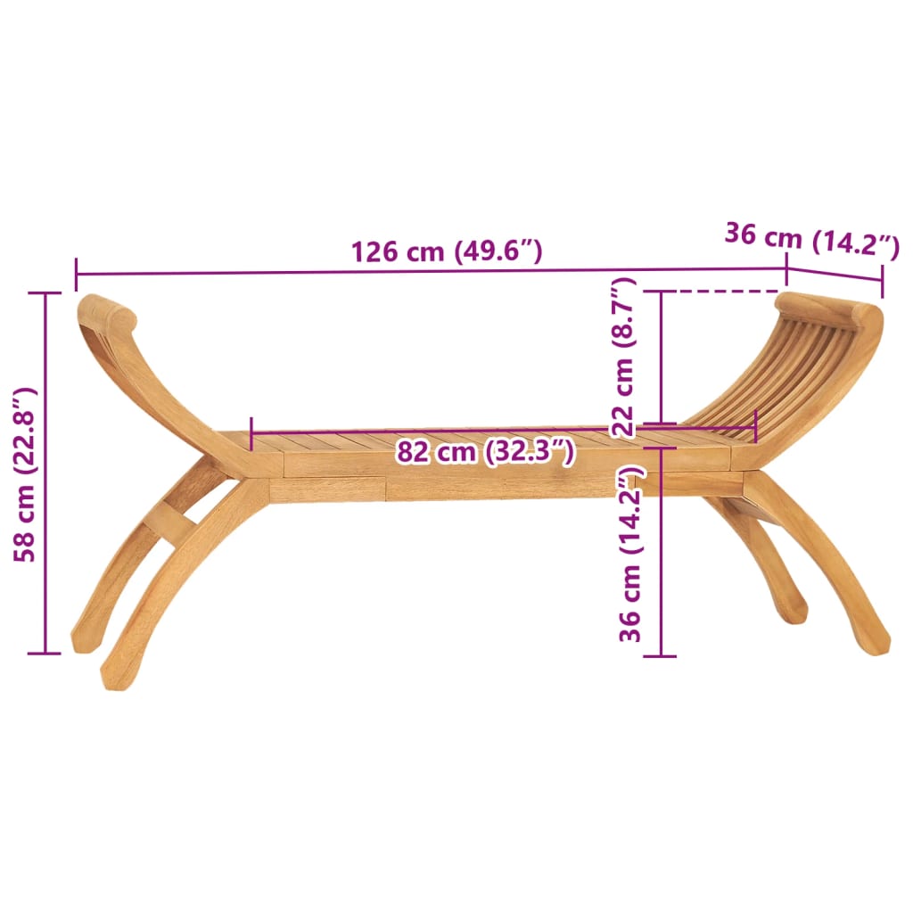 Tuinbank 126 cm massief teakhout
