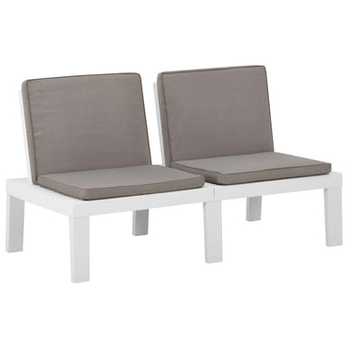 Loungebank Met Kussen Kunststof Wit 1