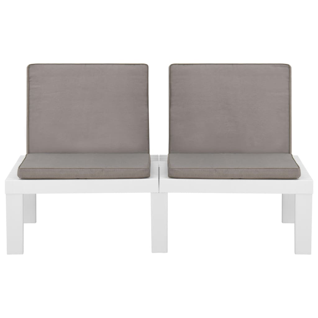 Loungebank Met Kussen Kunststof Wit 1