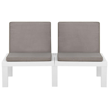 Loungebank Met Kussen Kunststof Wit 1