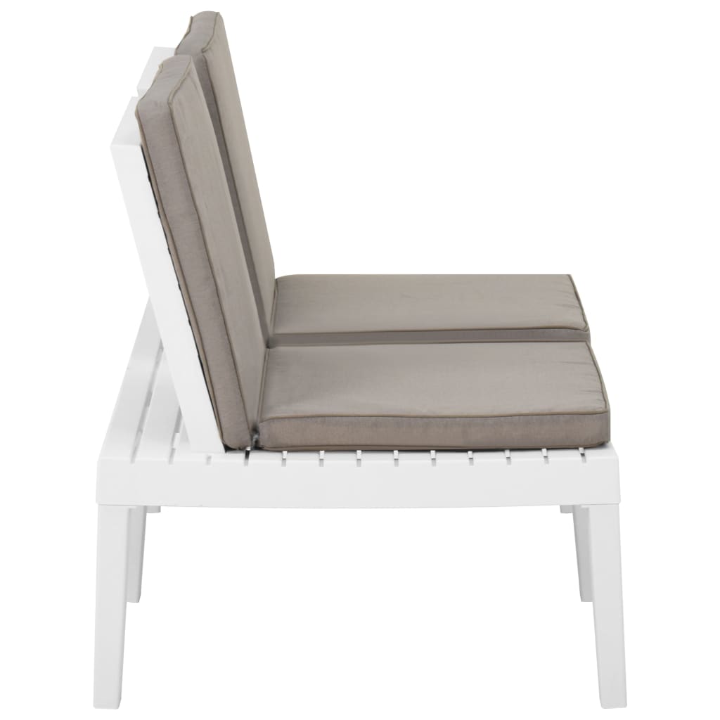 Loungebank Met Kussen Kunststof Wit 1