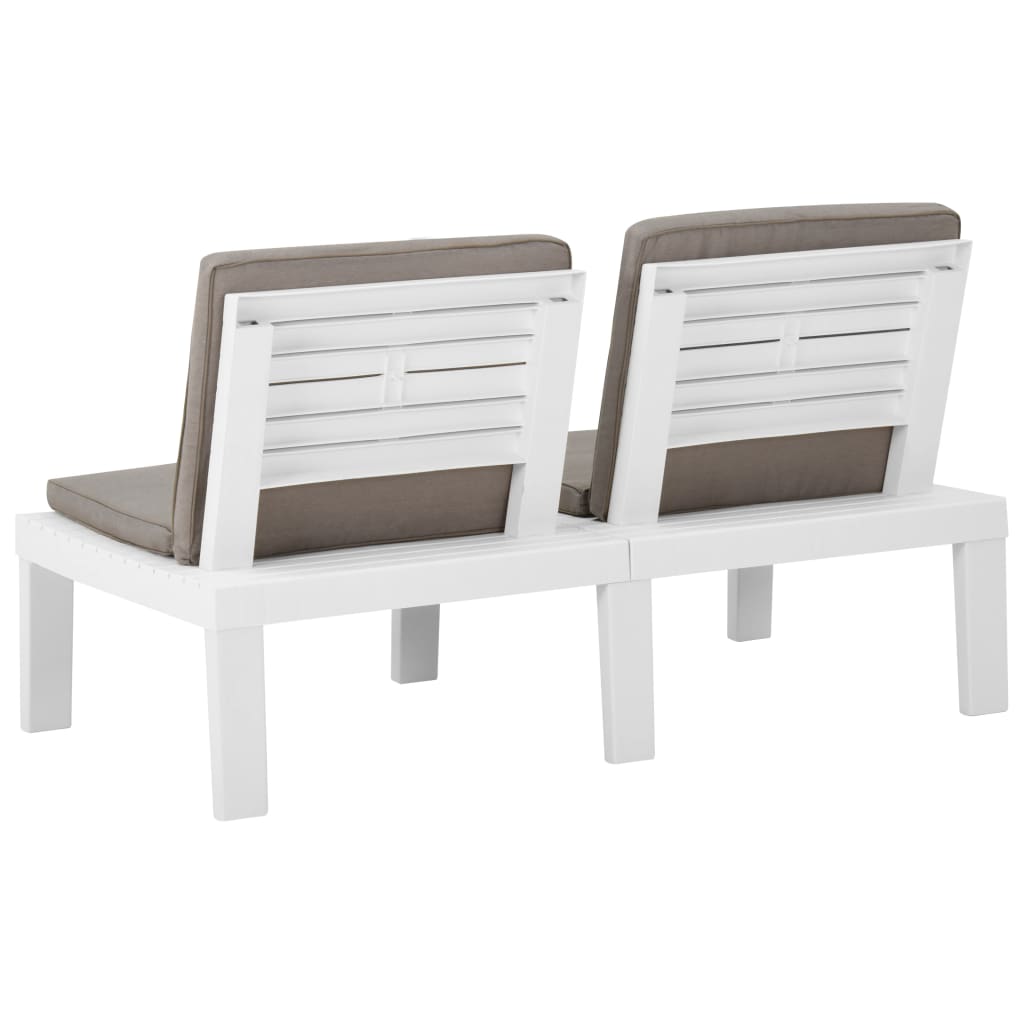 Loungebank Met Kussen Kunststof Wit 1