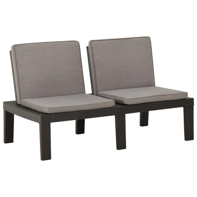 Loungebank Met Kussen Kunststof Grijs 1