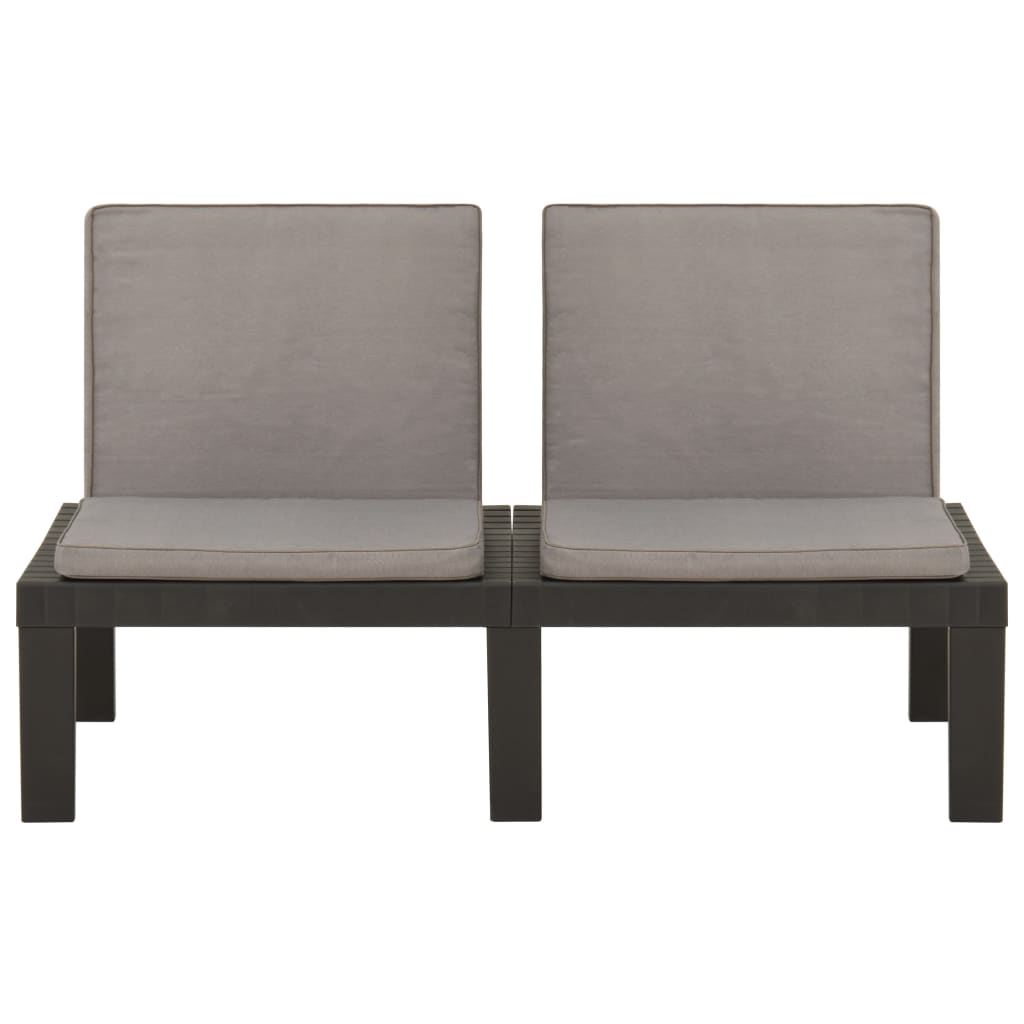 Loungebank Met Kussen Kunststof Grijs 1