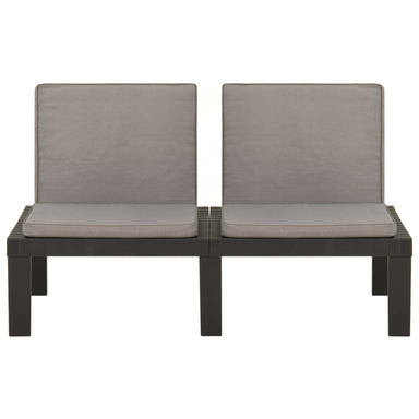 Loungebank Met Kussen Kunststof Grijs 1