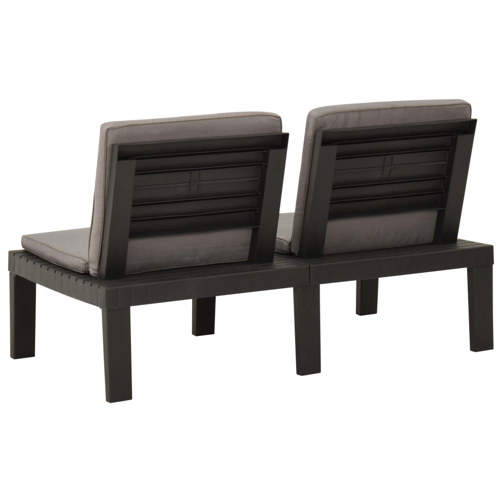 Loungebank Met Kussen Kunststof Grijs 1