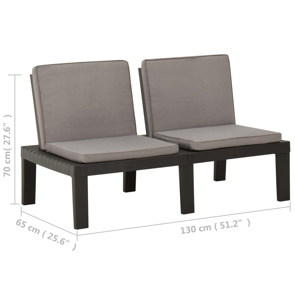 Loungebank Met Kussen Kunststof Grijs 1