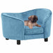 Hondenbank 69x49x40 cm pluche turquoise