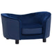 Hondenbank 69x49x40 cm pluche en kunstleer blauw