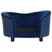 Hondenbank 69x49x40 cm pluche en kunstleer blauw