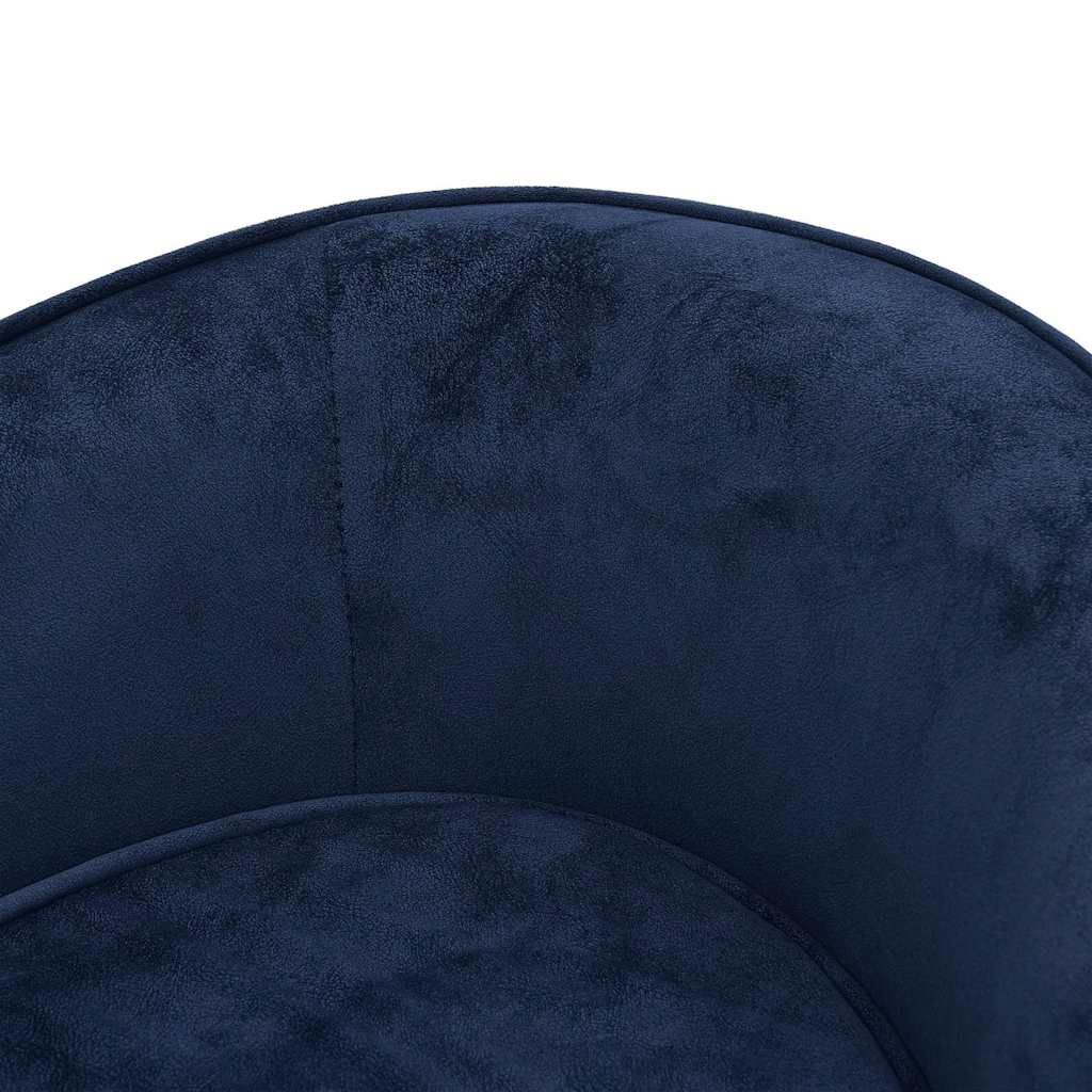 Hondenbank 69x49x40 cm pluche en kunstleer blauw