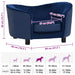 Hondenbank 69x49x40 cm pluche en kunstleer blauw